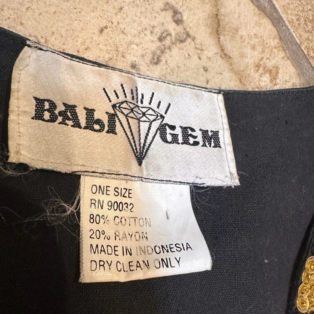 Bali Gem vintage Sequin Christmas Vest Ugly Sweater One Size 80s 90s Y2K - Picture 2 of 2